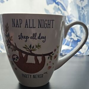 Charming Sloth Design White Mug